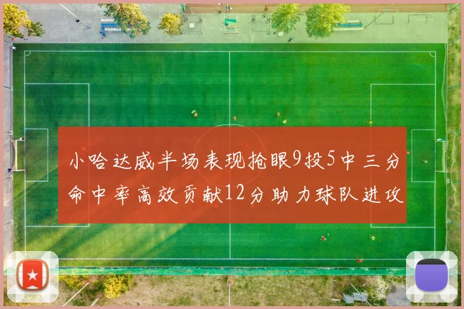 小哈达威半场表现抢眼9投5中三分命中率高效贡献12分助力球队进攻